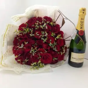 red roses & champagne