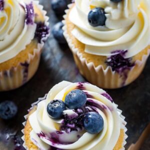 Blueberry cupcakes.