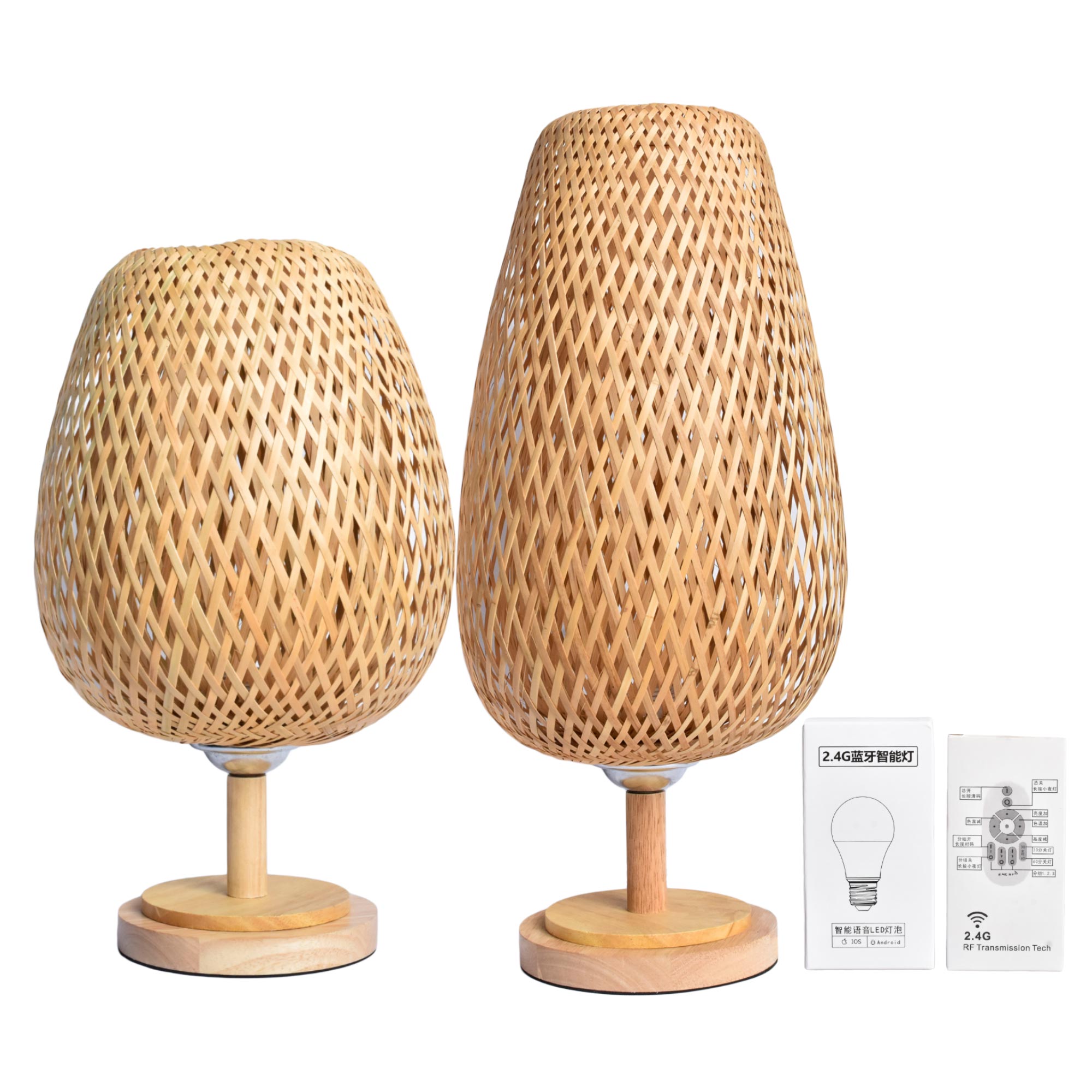 Bamboo lampshades.
